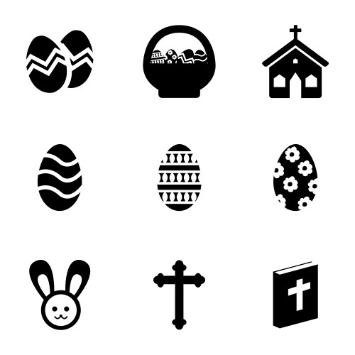Easter egg set black Royalty Free Vector Image