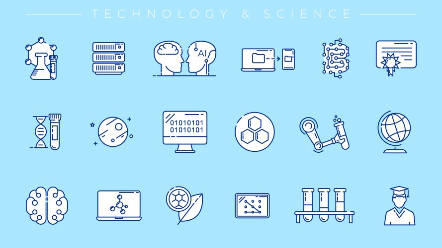 Technology and science concept line style vector image