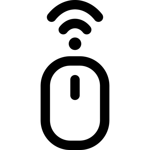 Wireless mouse connected to device via bluetooth vector image