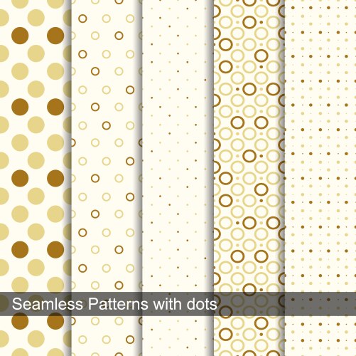 Seamless retro patterns with circles and dots vector image