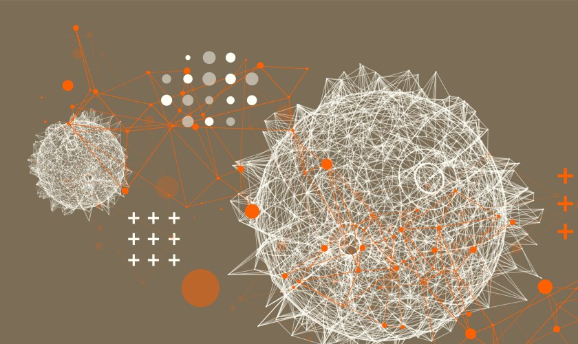 Abstract sphere background with plexus effect 3d vektorbild