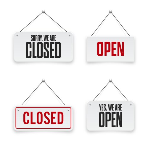 Creative of open closed Royalty Free Vector Image