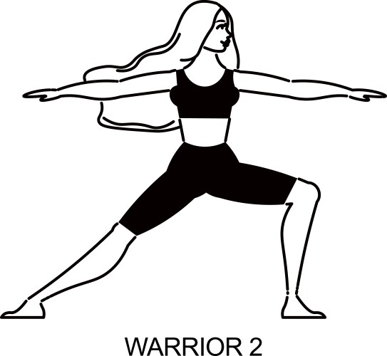 yoga warrior pose composition vector