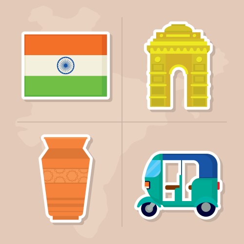 India symbols set Royalty Free Vector Image - VectorStock