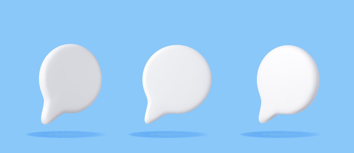 3d white blank speech bubble set – Royalty-Free Vector | VectorStock