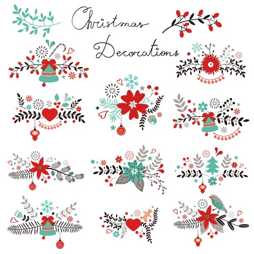 Festive Christmas Ornaments Vector Image