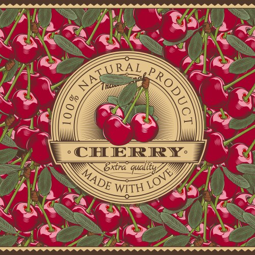 Cherry jam label Vector Images & Graphics for Commercial Use