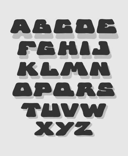 Bold Comic Alphabet Font - Doodle Style Vector Image