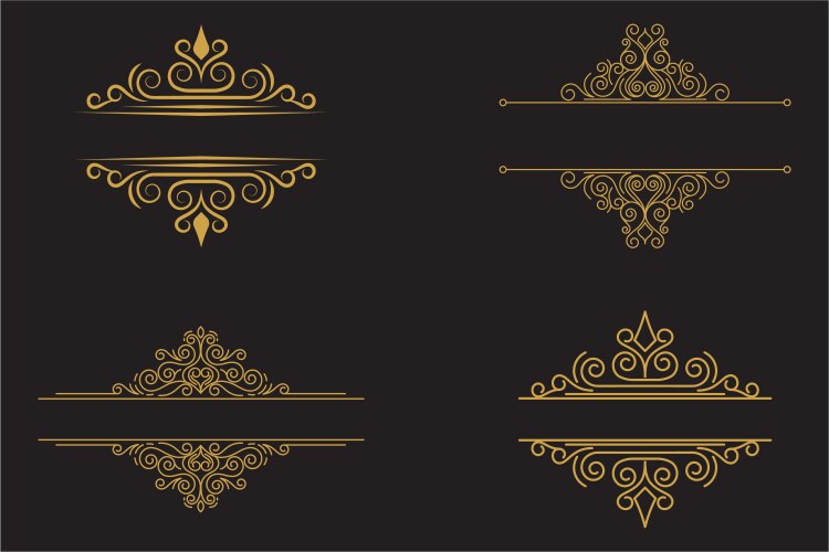 Elegant luxury vintage gold floral frame on white Vector Image