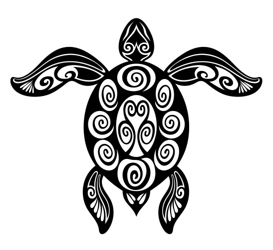 Maori style turtle tattoo Royalty Free Vector Image