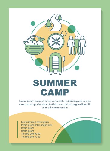 Summer camp country holiday brochure template Vector Image