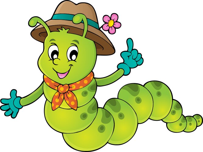 happy caterpillar theme image 1 vector