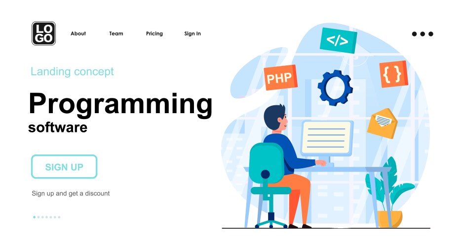 programming software web concept programmer vector