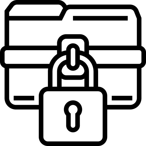 Lock folder icon outline cipher data Royalty Free Vector