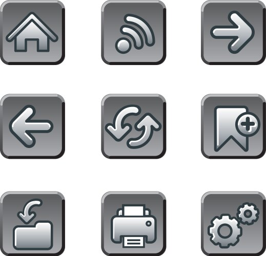 Web navigation buttons set vector image