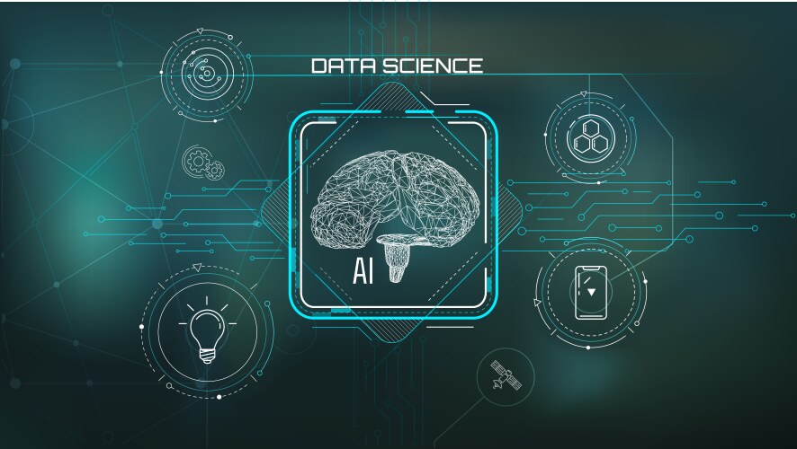 Artificial intelligence testing virtual interface vector image