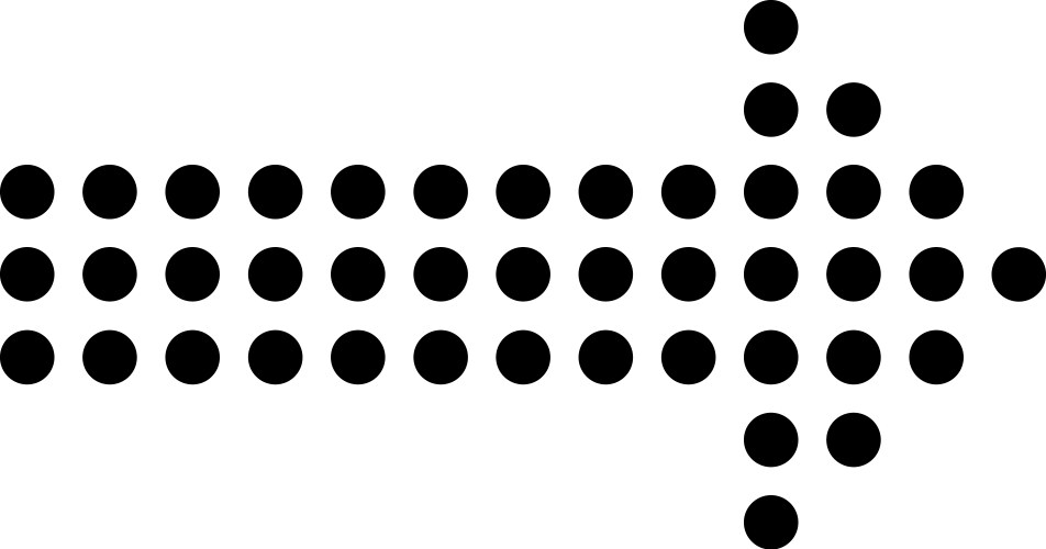 Black dots arranged in rows and columns creating vector image