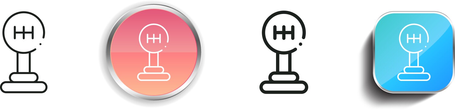 Gearbox icon thin linear regular and button style vector image