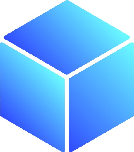 Isometric cube element icon cubist abstract 3d vector image