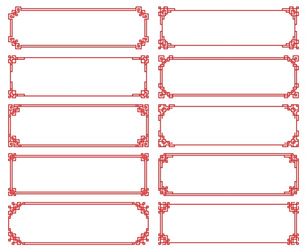 Corner japanese border Vector Images & Graphics for Commercial Use