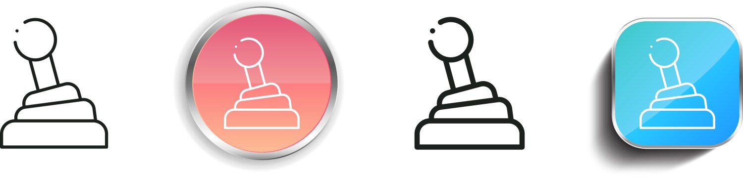 Gearshift icon thin linear regular and button vector image