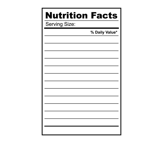 Nutrition facts information about vector image