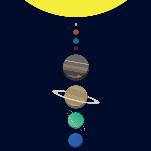 Solar system with planets and sun Royalty Free Vector Image