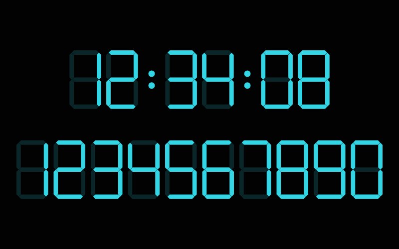 Time Machine Digital Numbers Digital clock number set Royalty Free Vector Image