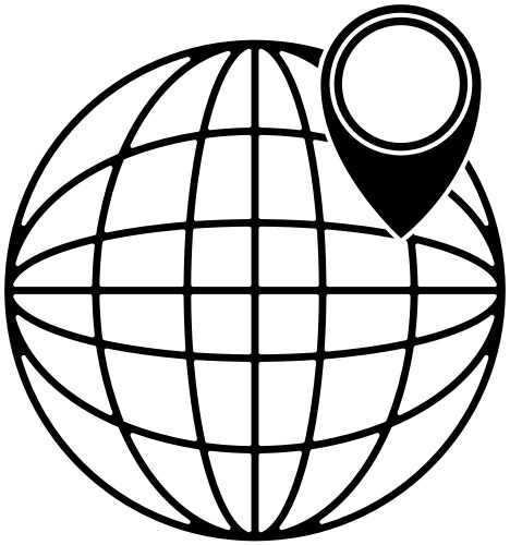 Sphere planet with pointer vektorbild
