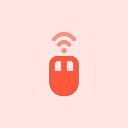 Wirelessly connecting a mouse with computer vector image