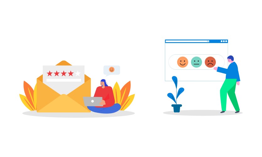 Feedback and review concept Royalty Free Vector Image