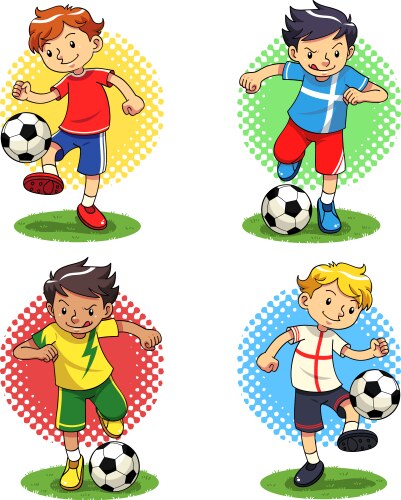 soccer boys vector image vector image