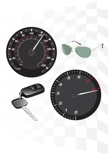 Car dashboard speedometer tachometer gauge fuel Vector Image