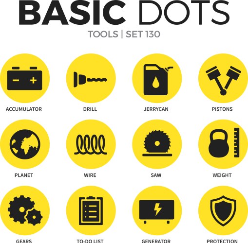 Workshop flat icons set – Royalty-Free Vector | VectorStock