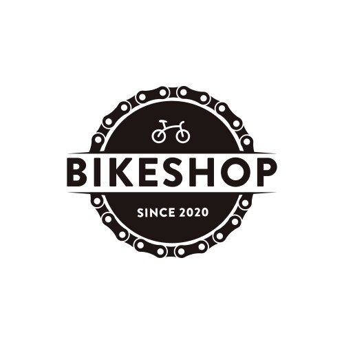 Bike Shop Logo - Chain & Wheel Vector Image