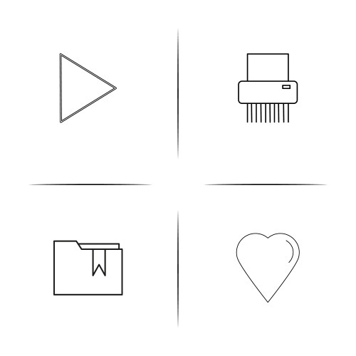 Files and folders sign simple linear icons set vector image