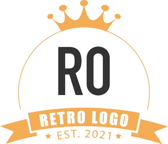 Initial letter ro circle king logo concept Vector Image
