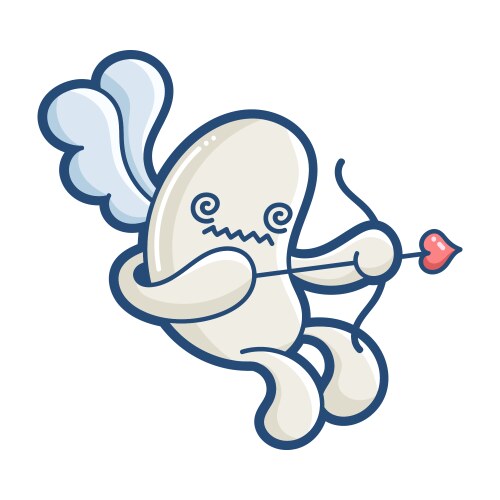 kawaii shocked cupid monster cartoon vector image