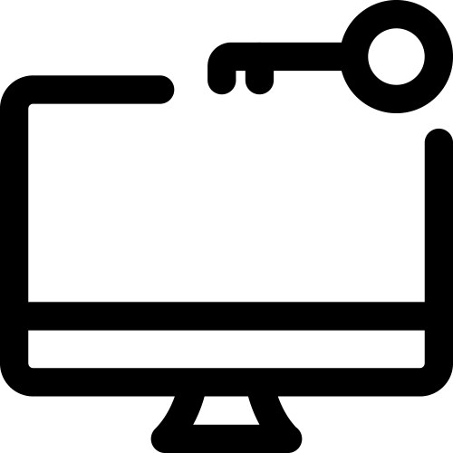 Security or encryption feature in desktop vector image