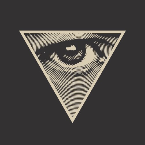 Eye of providence in a triangular pyramid Vector Image