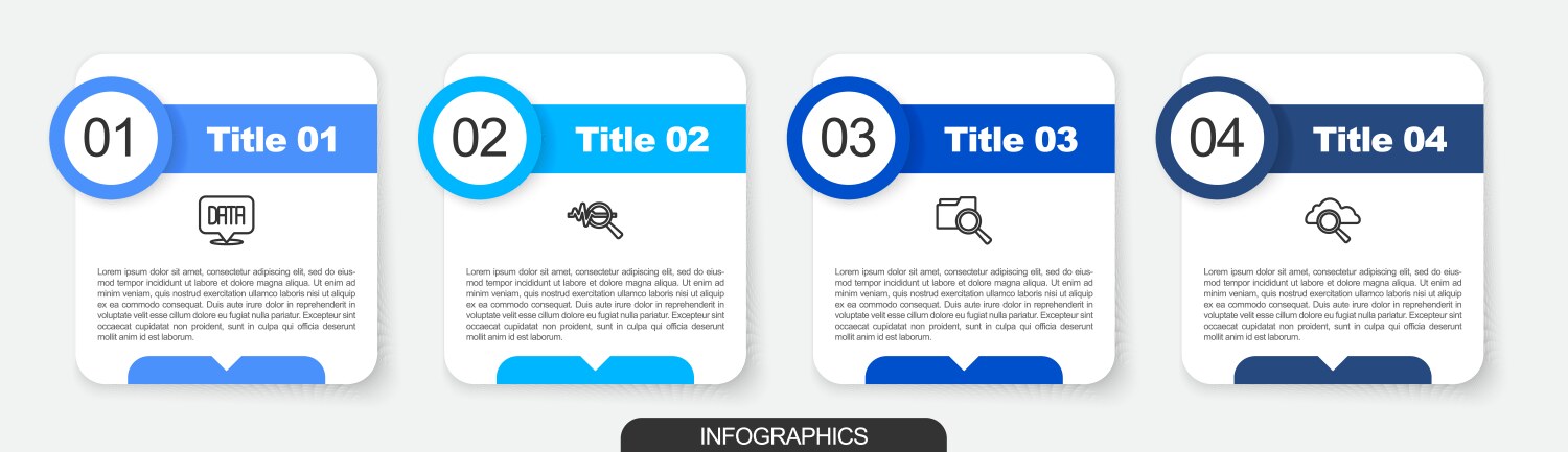 Set line data analysis search with folder vector image