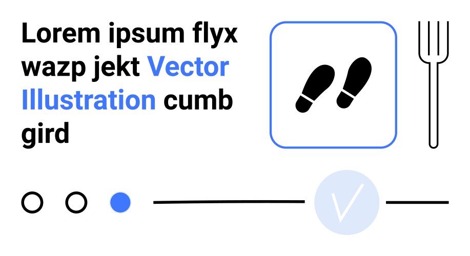 Footsteps fork and text elements with checkmarks vector image