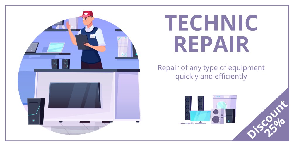 Repair service banner vector image