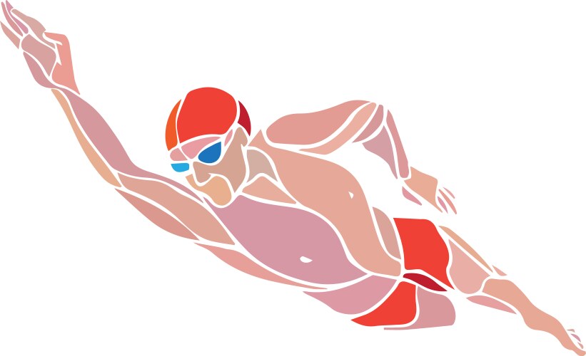 freestyle swimmer silhouette sport swimming vector image vector image