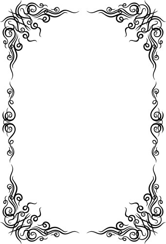 Rectangular black frame with filigree swirls Vector Image
