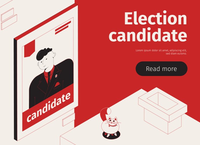 election candidate isometric banner vector image