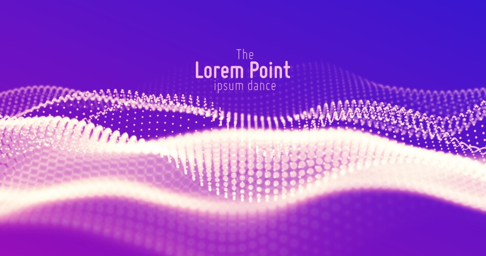 Abstract violet particle wave points array vector image