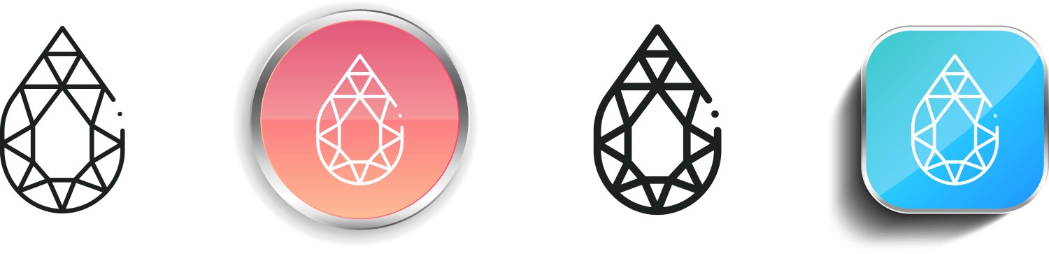 Gem icon thin linear regular and button style vector image