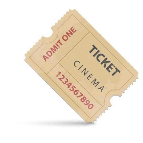 Yellow cinema ticket Royalty Free Vector Image