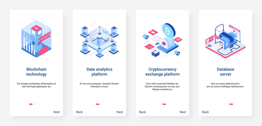 Data cube blockchain technology background Vector Image